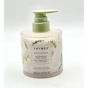 Thymes Eucalyptus Replenishing Hand Lotion for Dry Skin 9.4 oz. Glass Pump Jar
